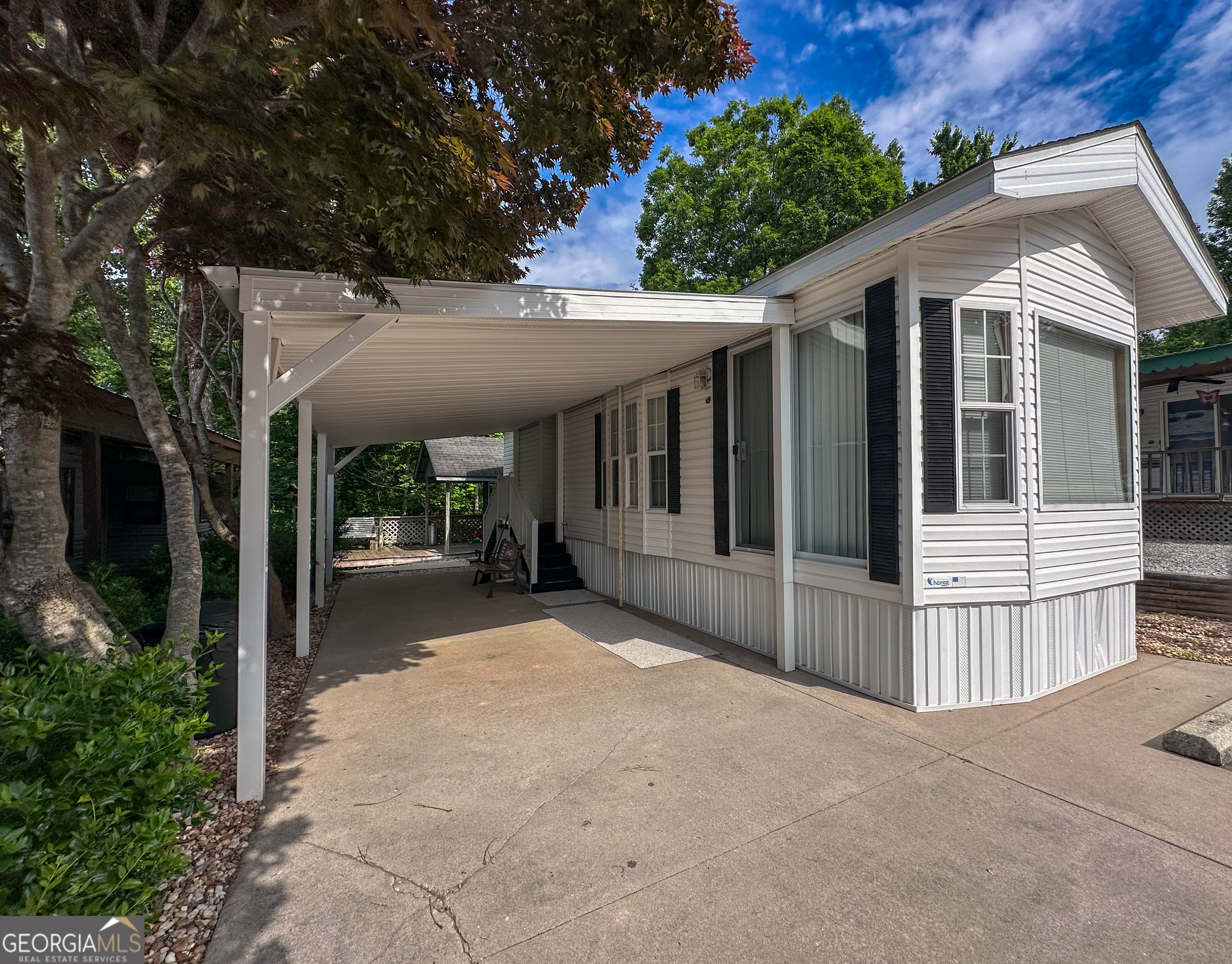 a view of a house with a porch