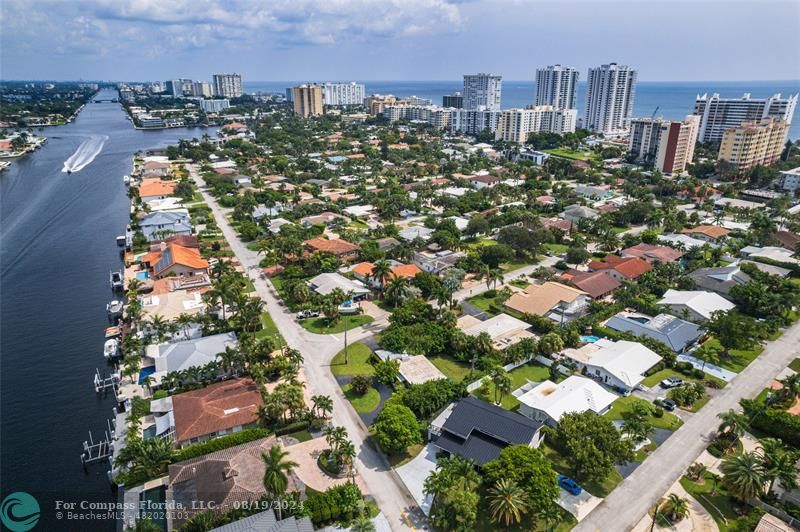 an aerial view of city