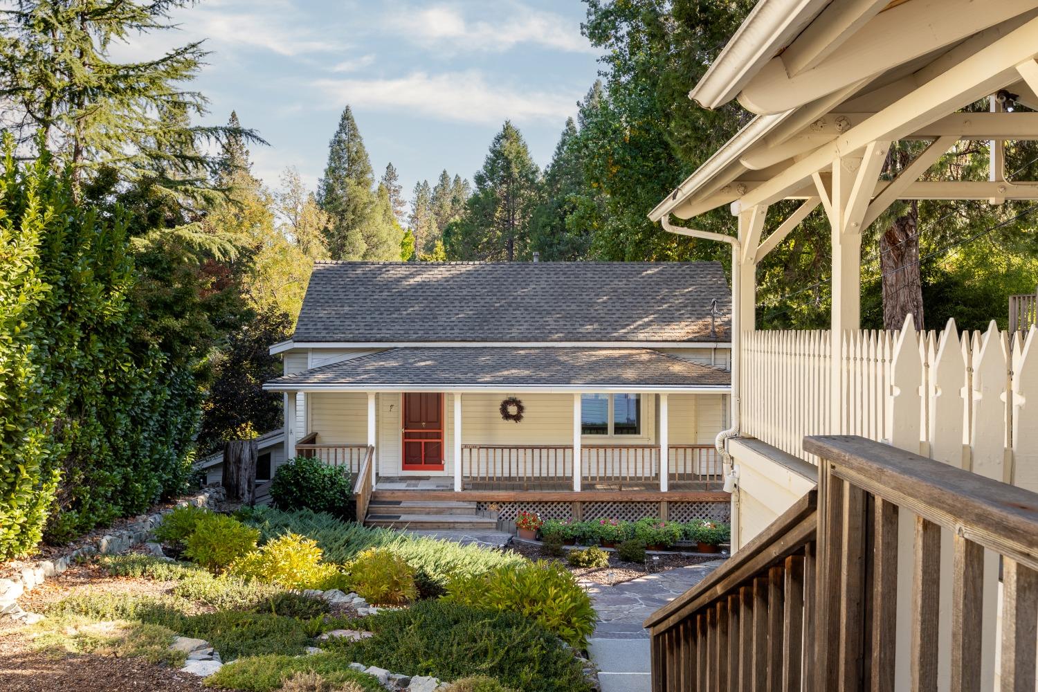 a house view with a garden space