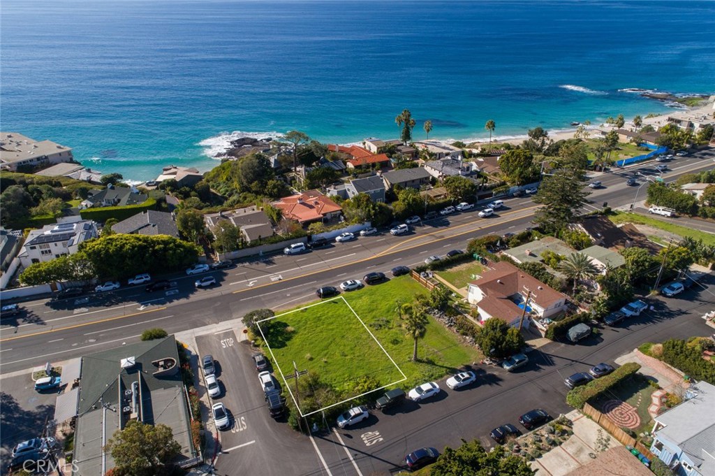 an aerial view of a pool and outdoor space