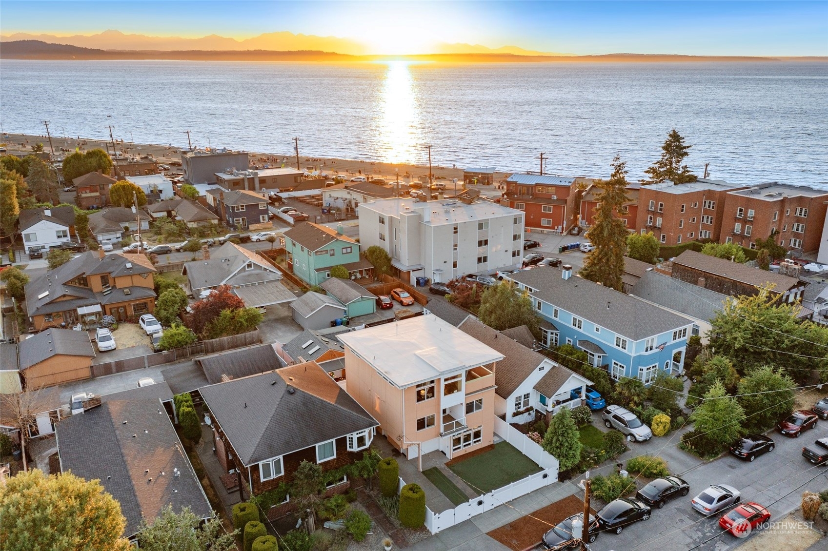 an aerial view of multiple house