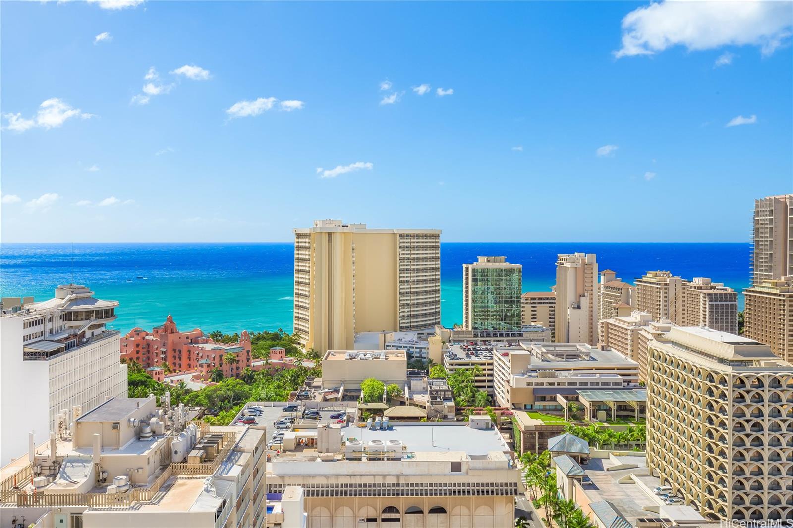 a view of ocean with city