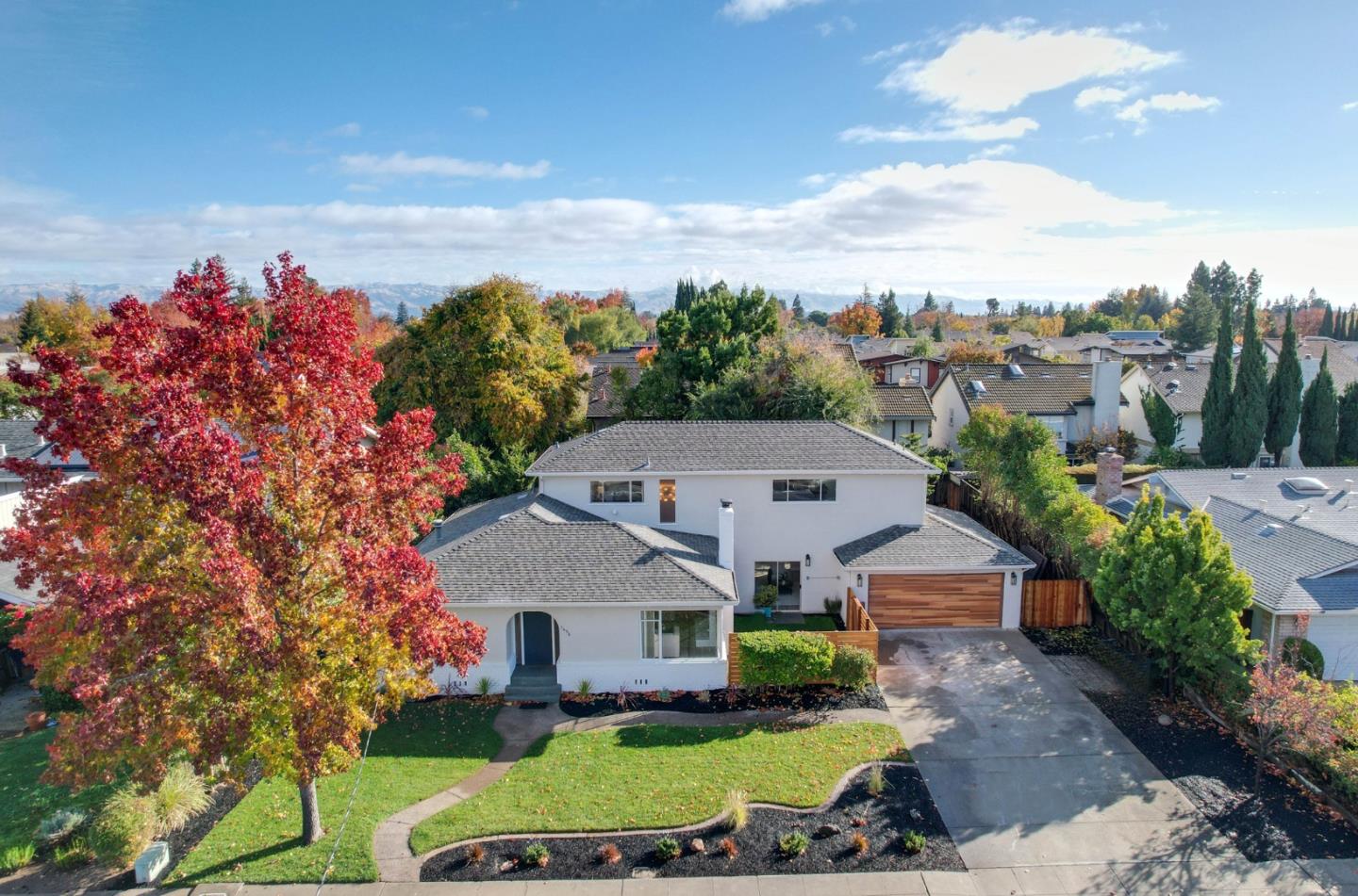 an aerial view of a house