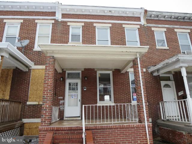 a view of a brick building