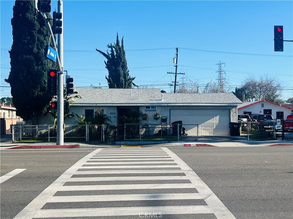 a front view of a building with street view