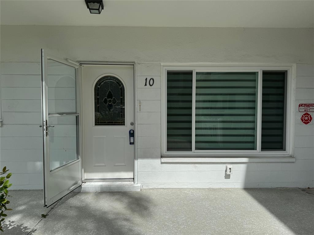 a view of a door of a house