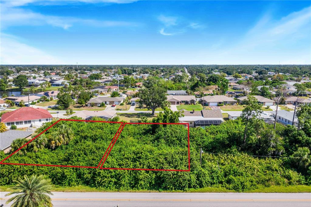 an aerial view of multiple house