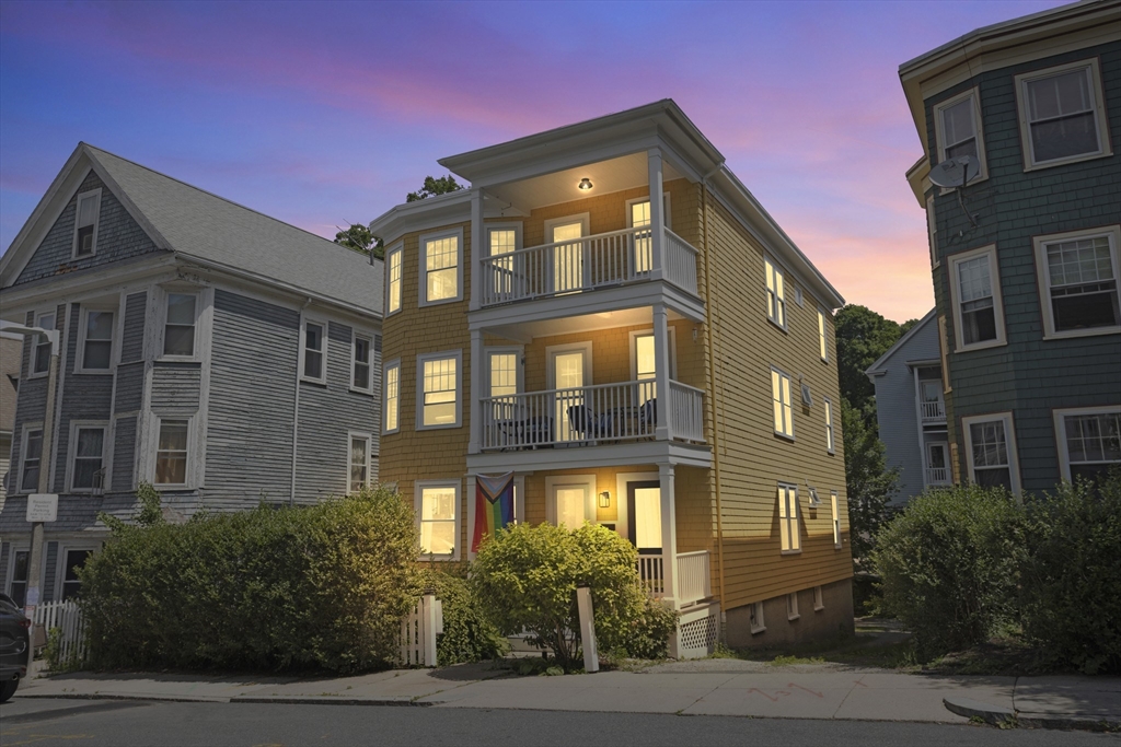 a front view of a multi story residential apartment building