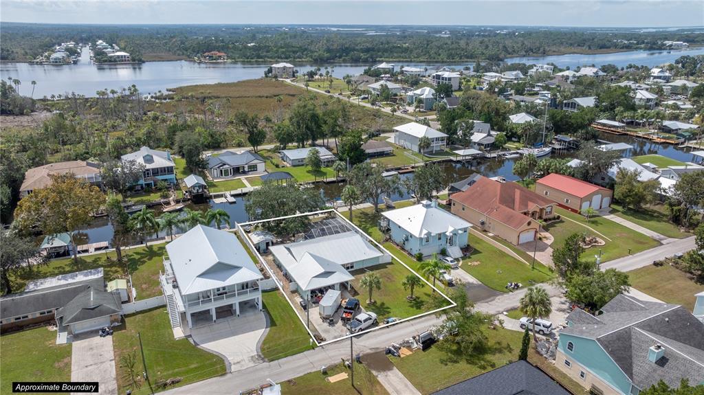 an aerial view of multiple house