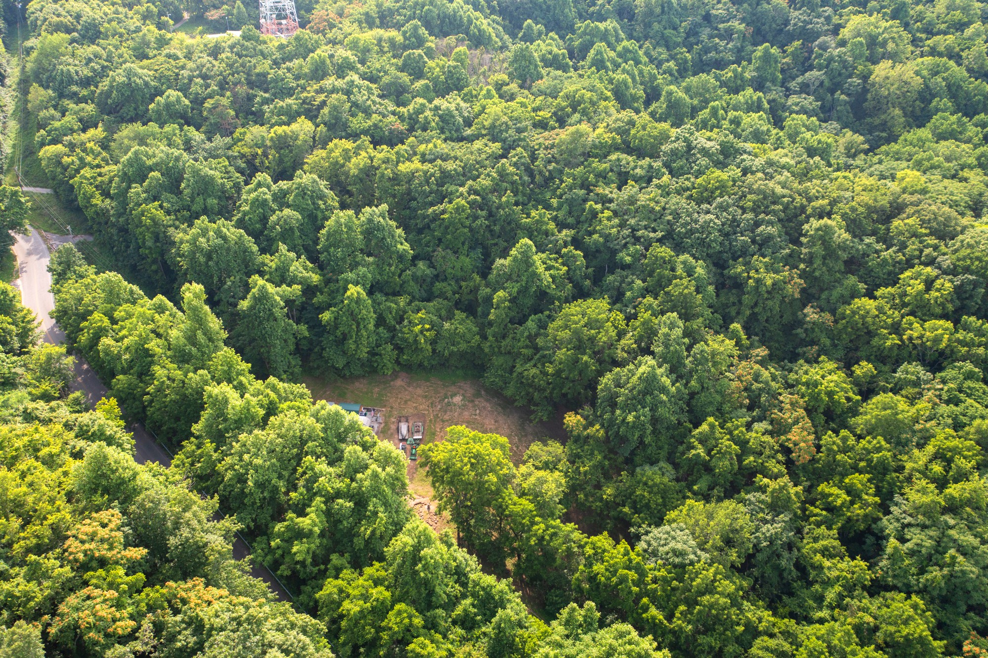 A birdseye view of the cleared building site