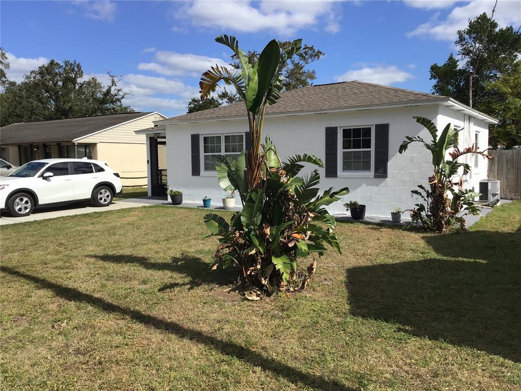 a view of a house with a patio