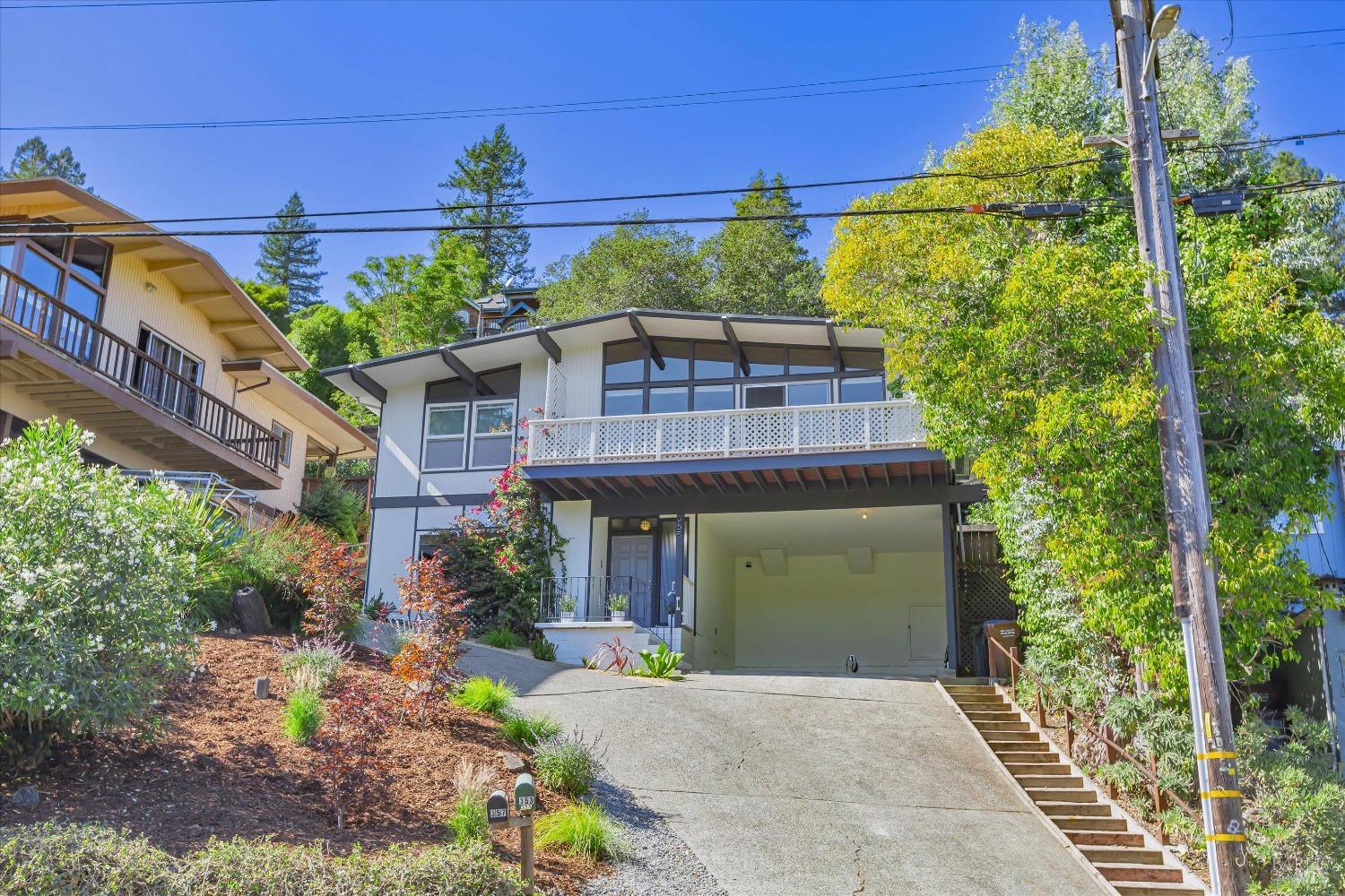 a house view with a garden space