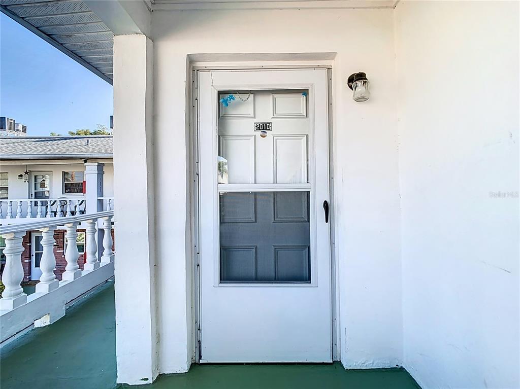 a view of front door of house