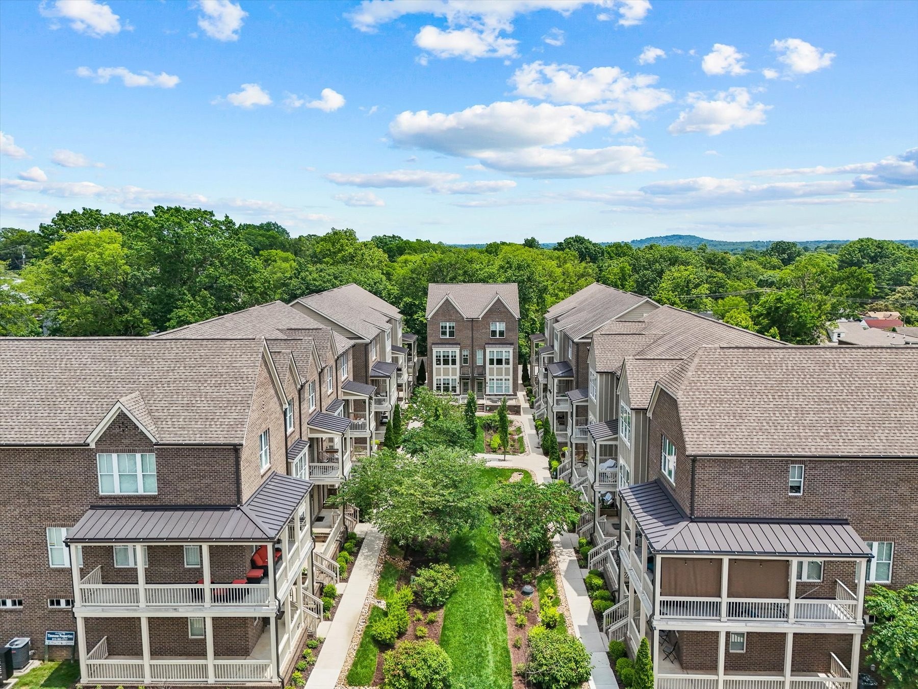 an aerial view of multiple house