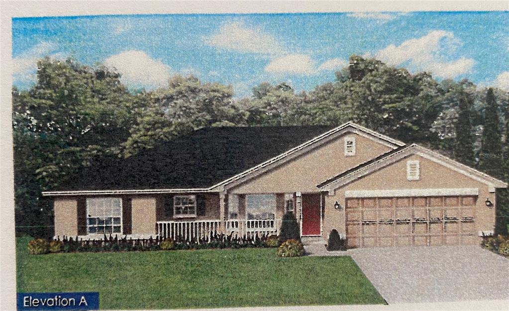 a front view of a house with a garden and trees