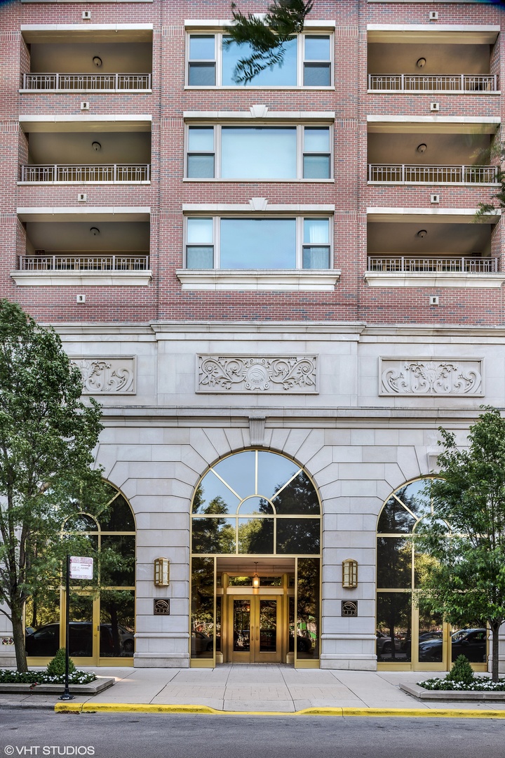 a view of a building with a entrance