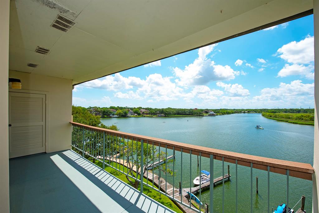 a view of lake from balcony