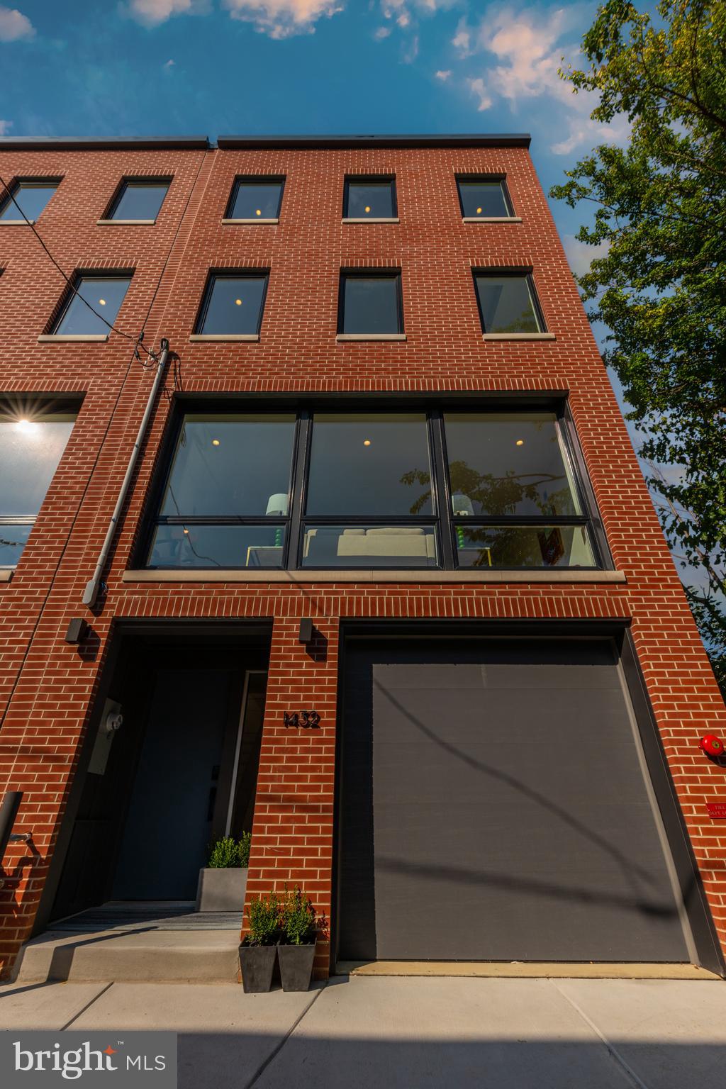 a view of a building with a door