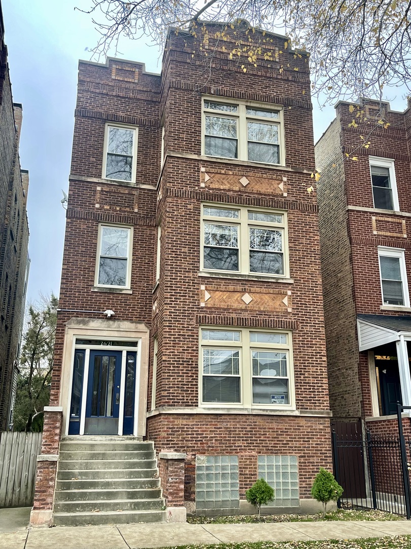 front view of a brick house