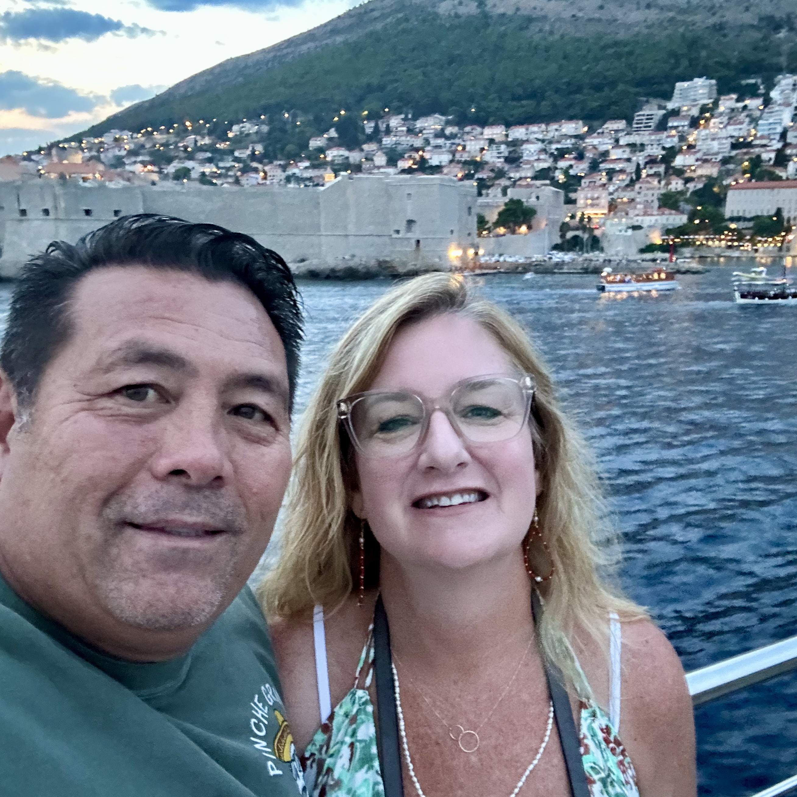 photo of Pam and her husband, Vince, in Croatia