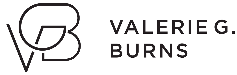 A text banner with the name VALIERIE G. BURNS