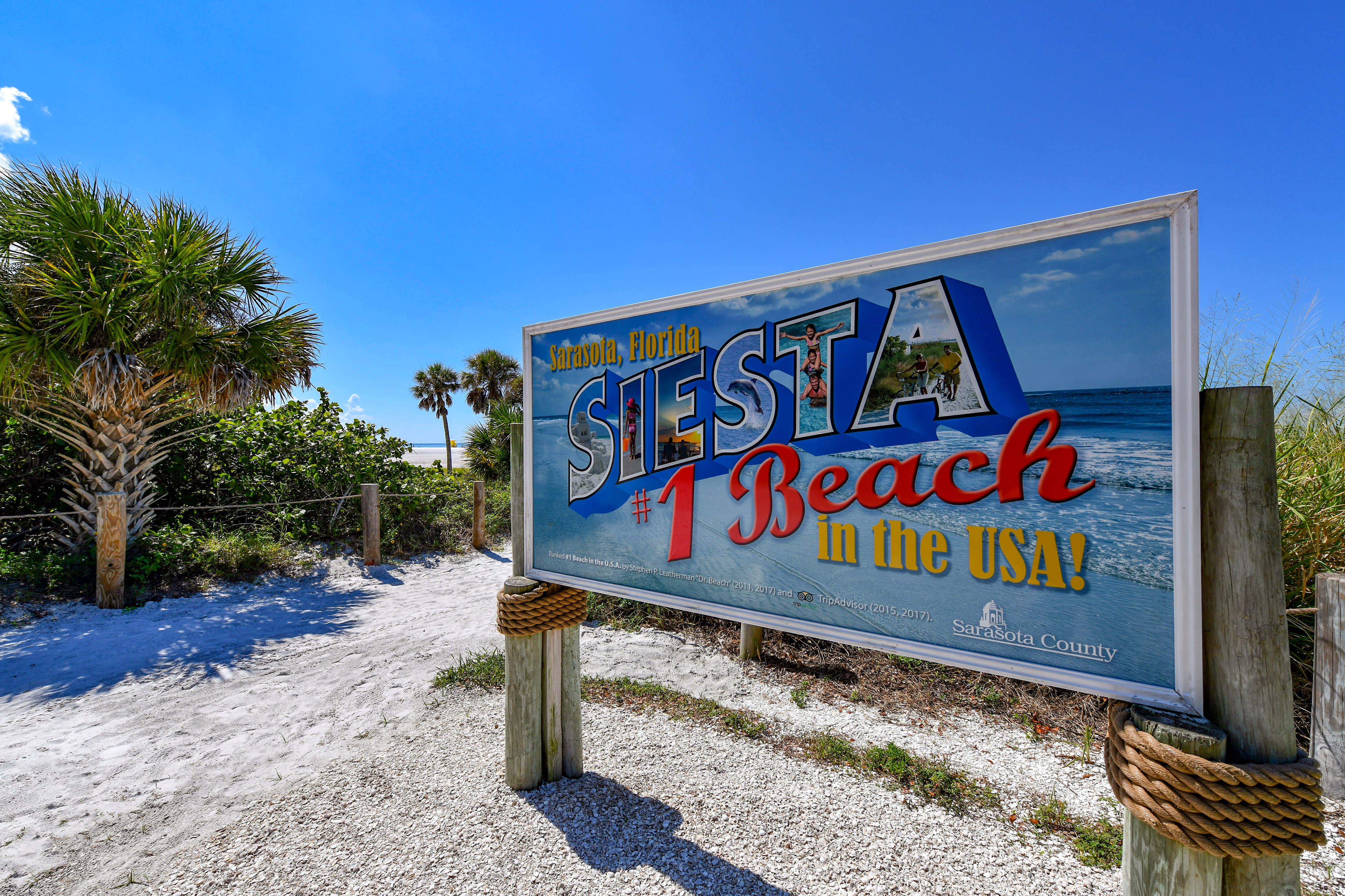 A text banner describing Sarasota County.