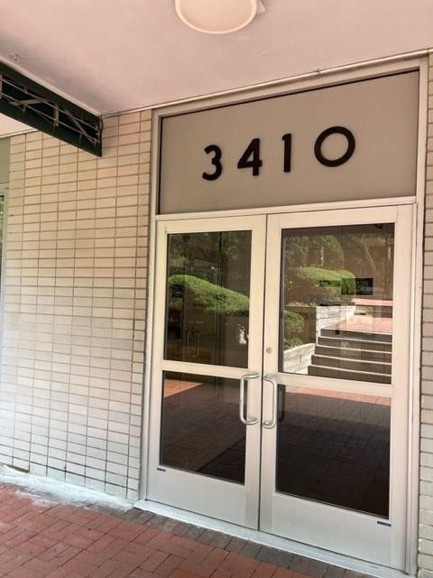 Property entrance with french doors