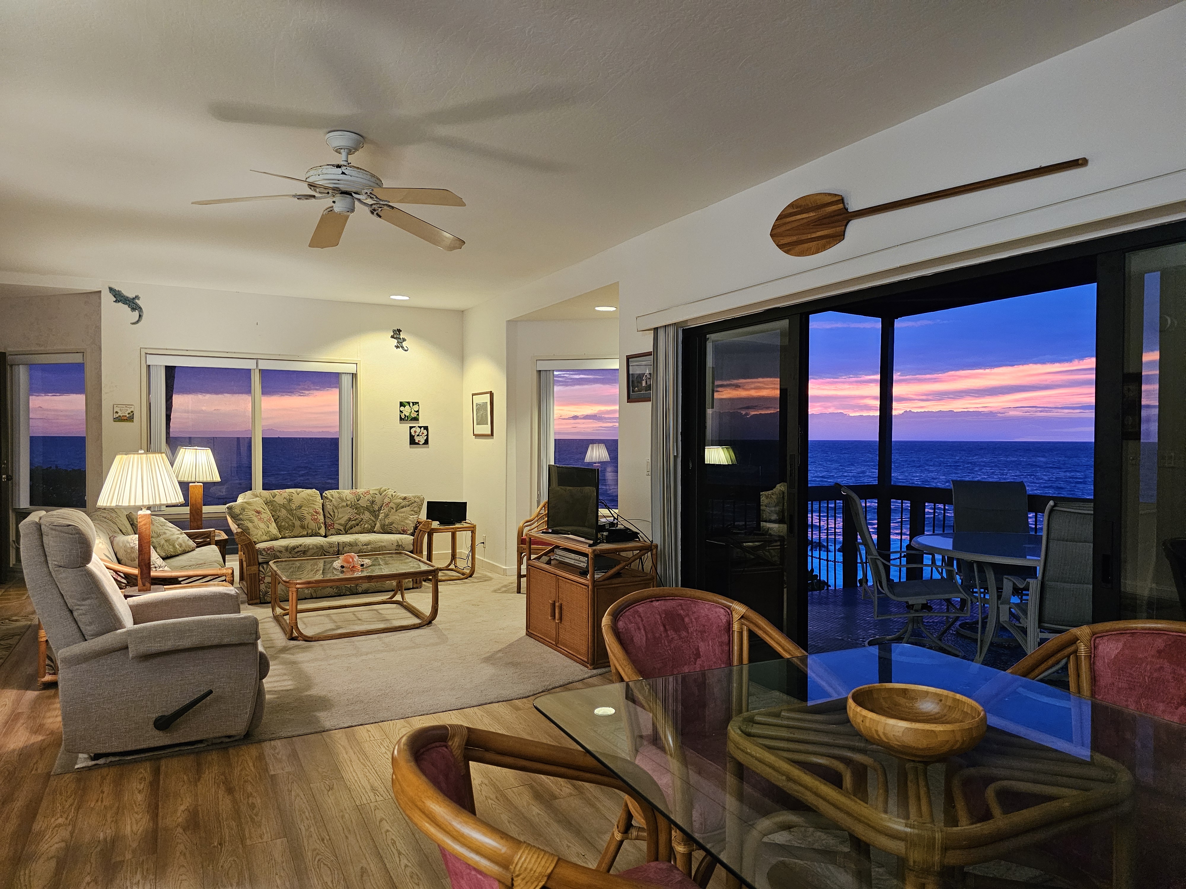 All around oceanfront views from living room.