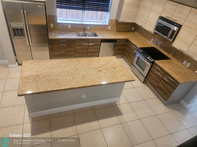 a view of a kitchen counter top space