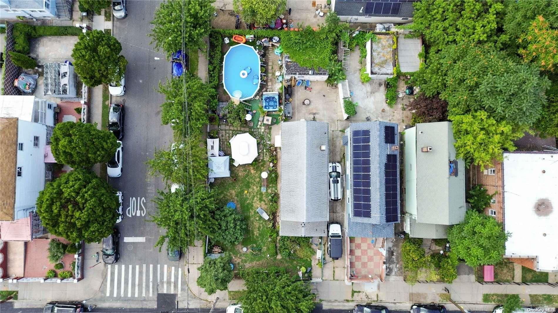 an aerial view of a house