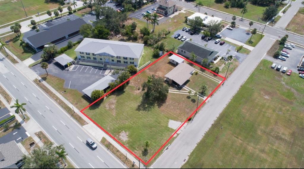 an aerial view of a house