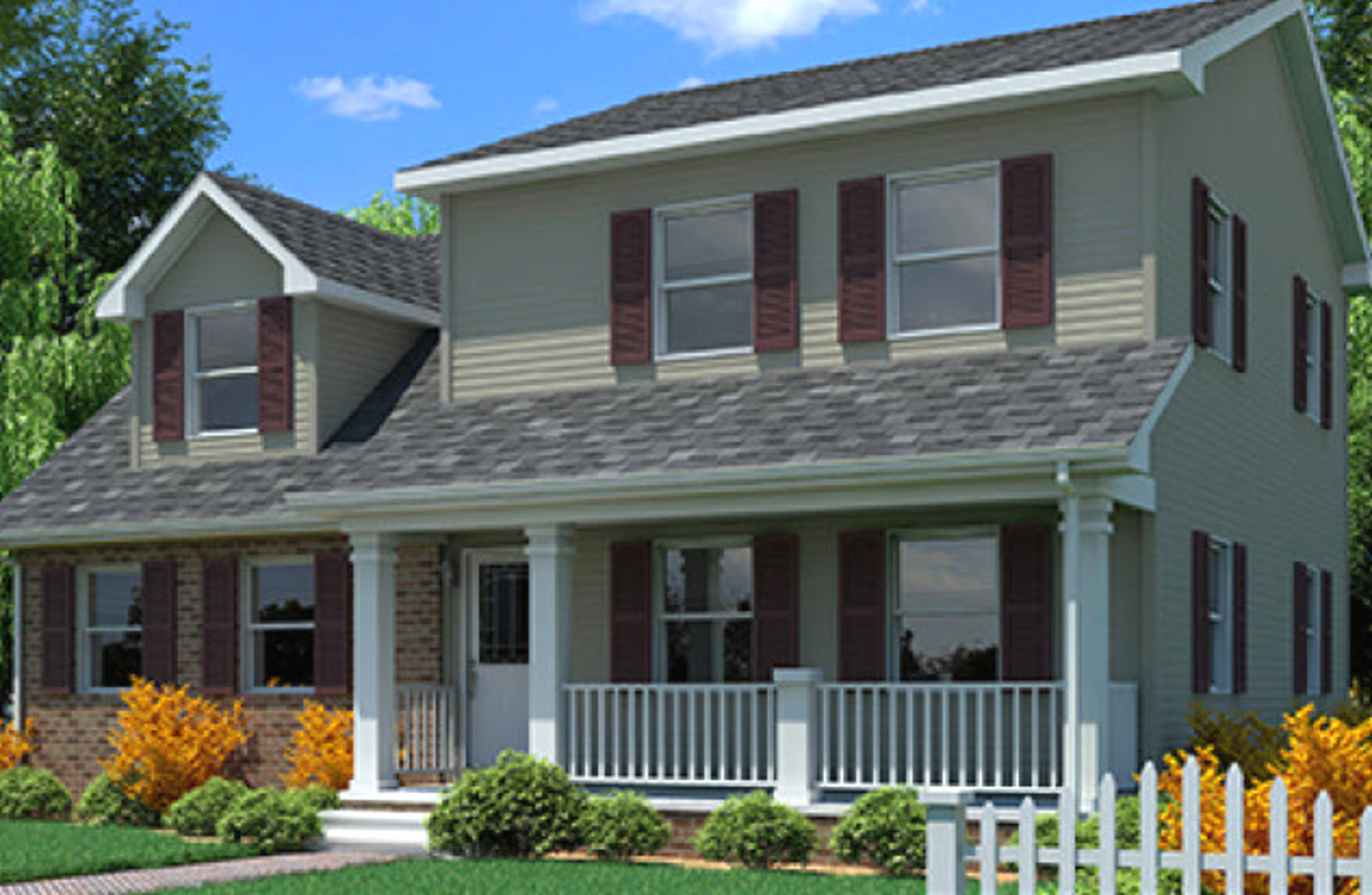 a front view of a house