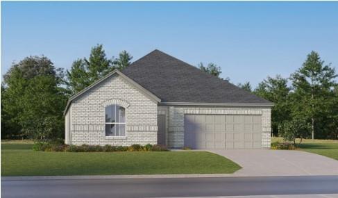 a view of a house with a yard and garage