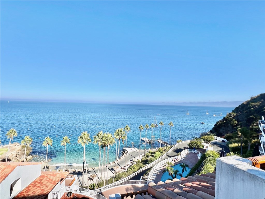 a view of a city and ocean view