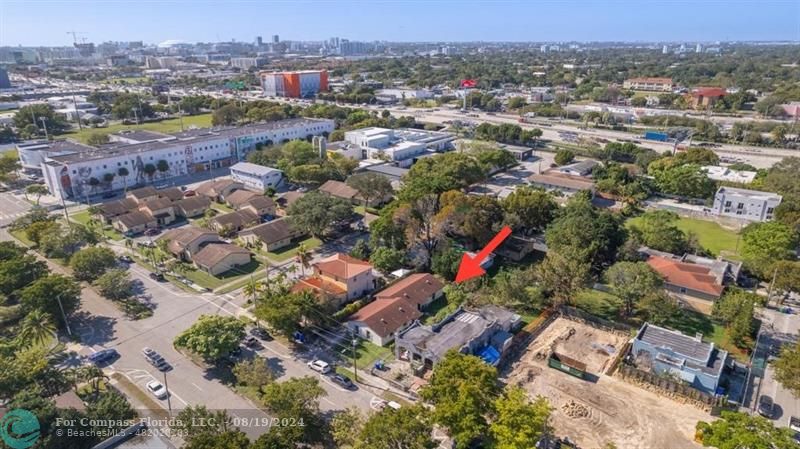 an aerial view of multiple house