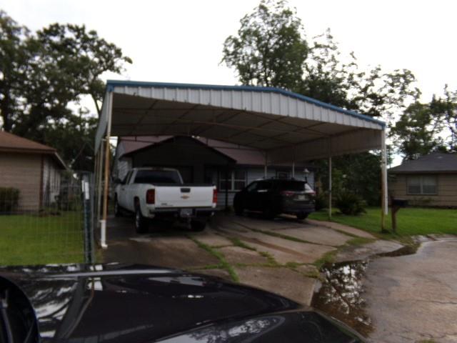 a car parked in front of a house