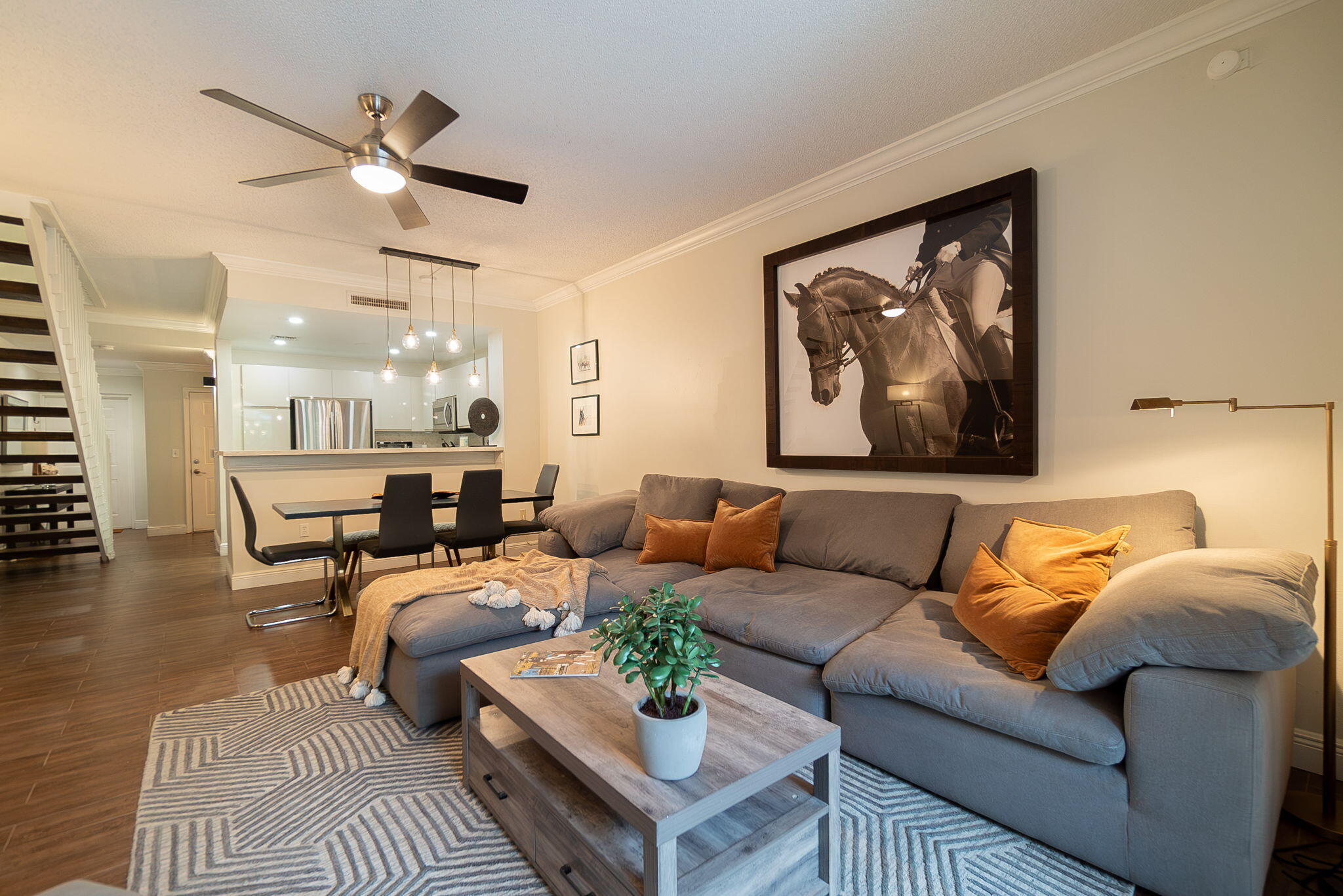 a living room with furniture