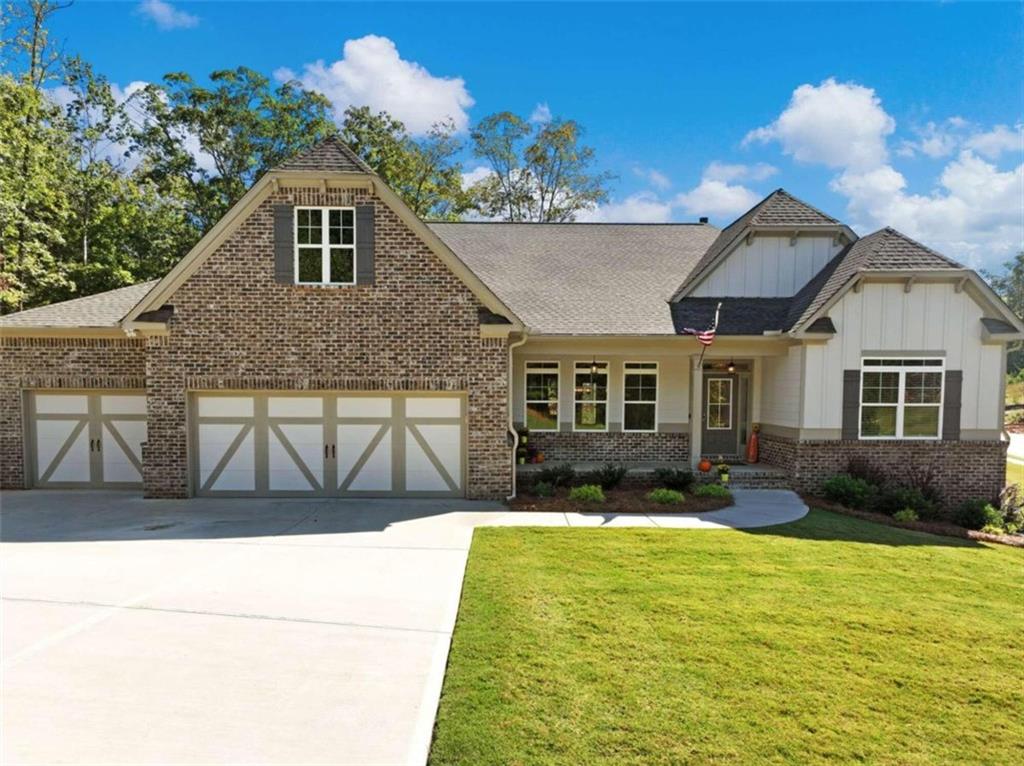 a house view with a garden space