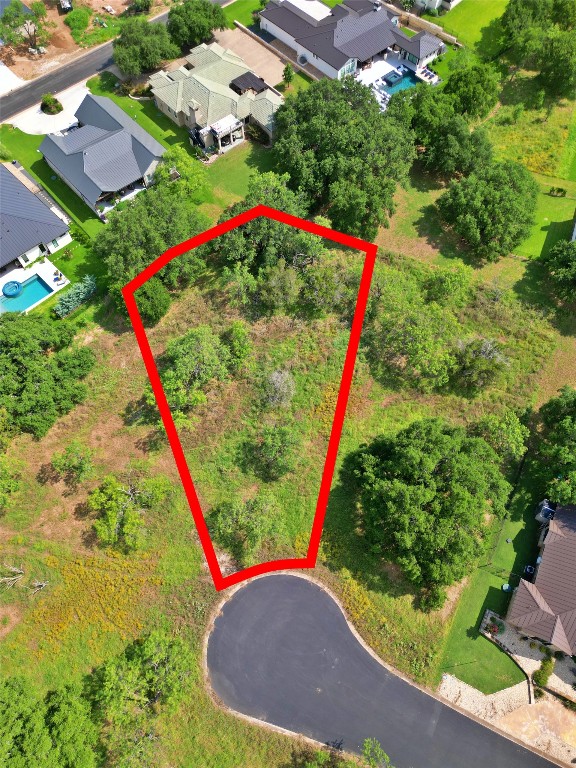 an aerial view of a house