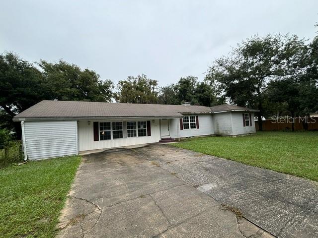 a front view of a house with a yard and trees