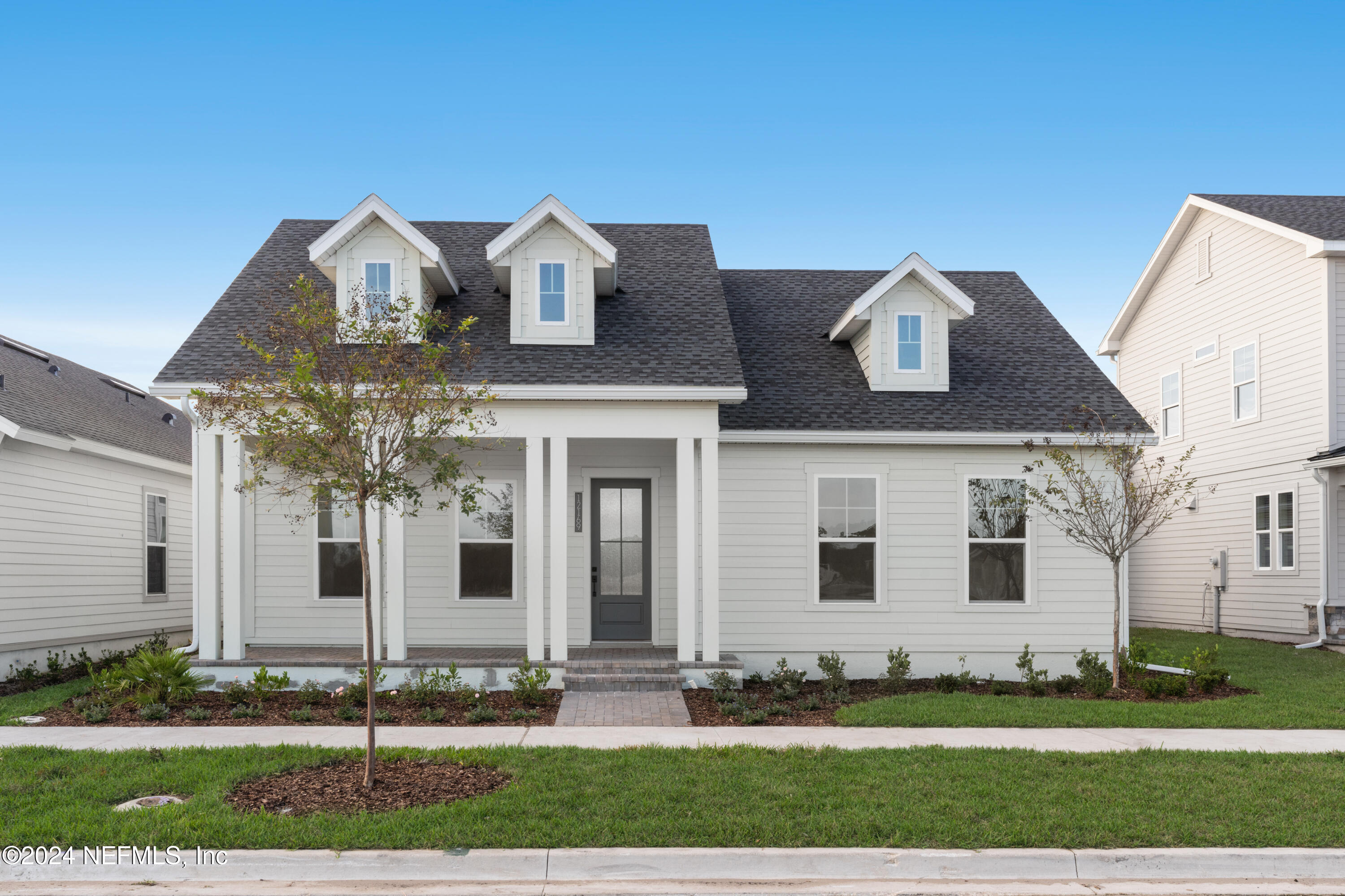 a front view of a house