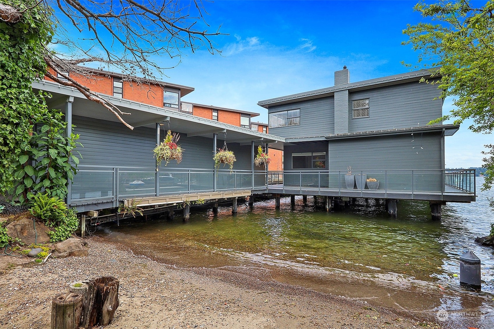 a view of a swimming pool with outdoor seating