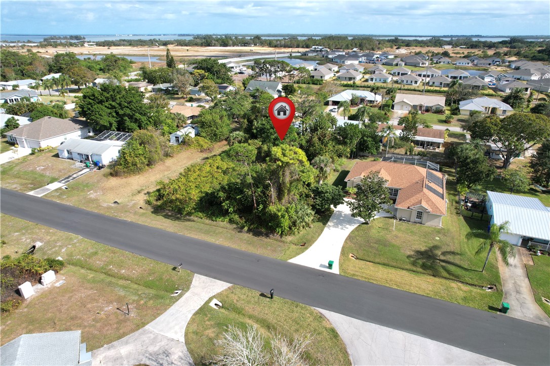 an aerial view of a house