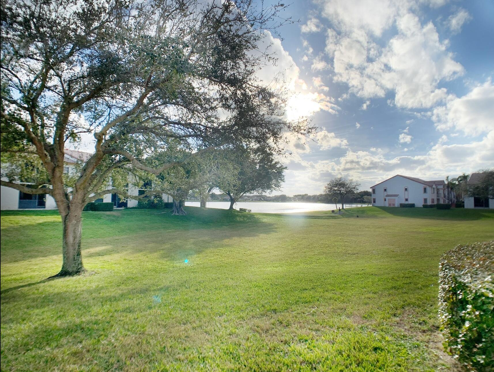 a view of a lake with houses