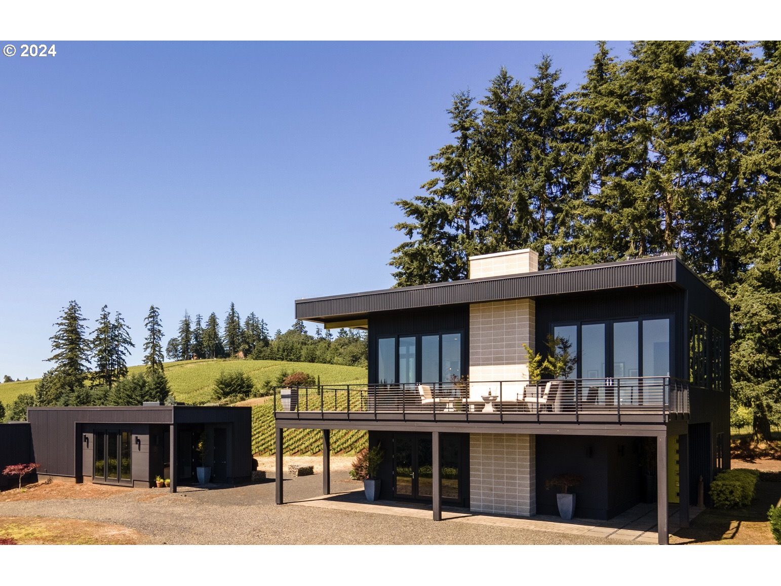 a view of a house with a patio