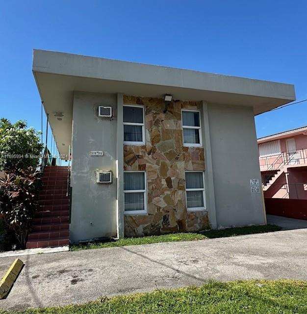 a front view of a house