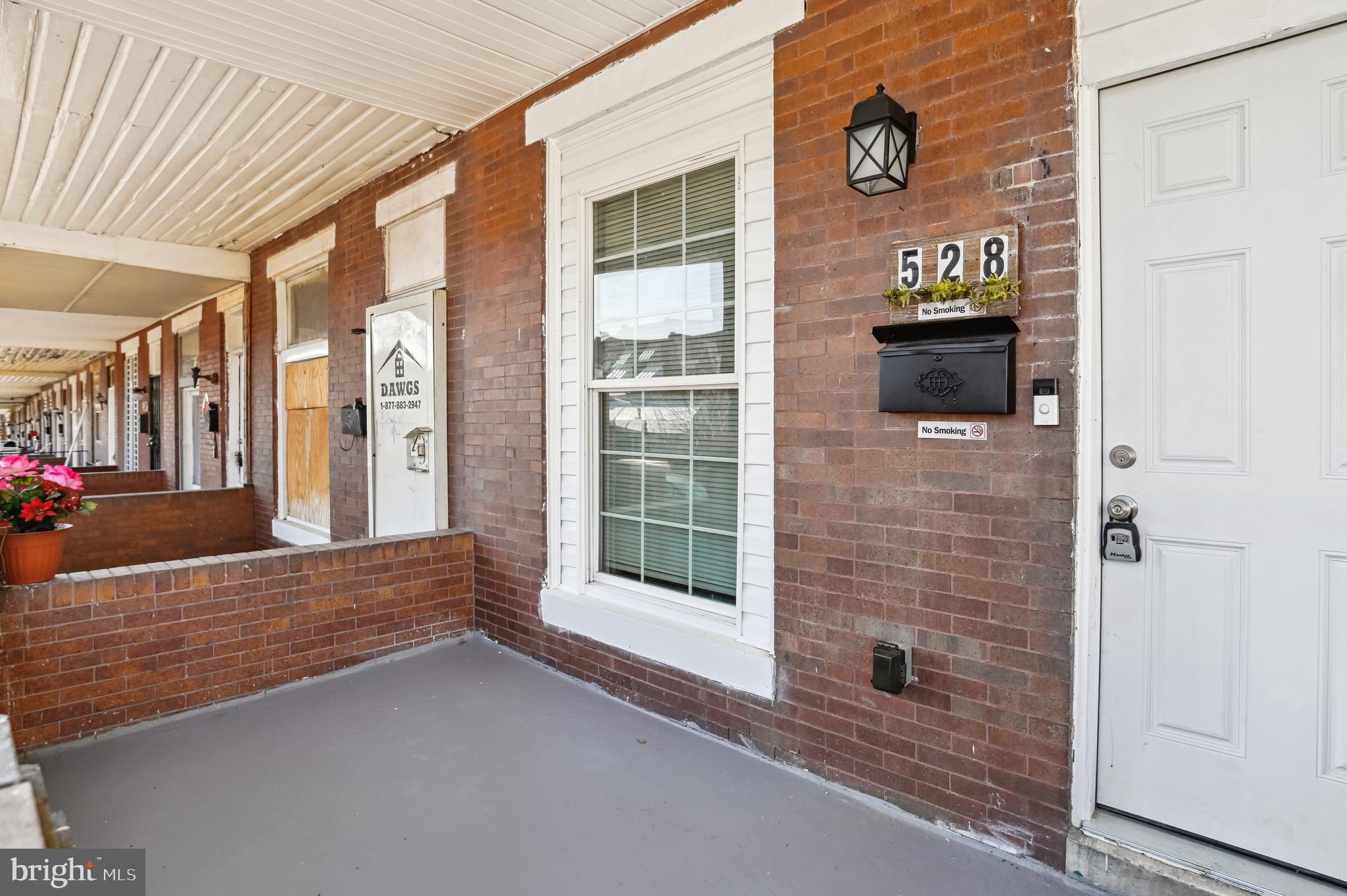 a view of front door of house