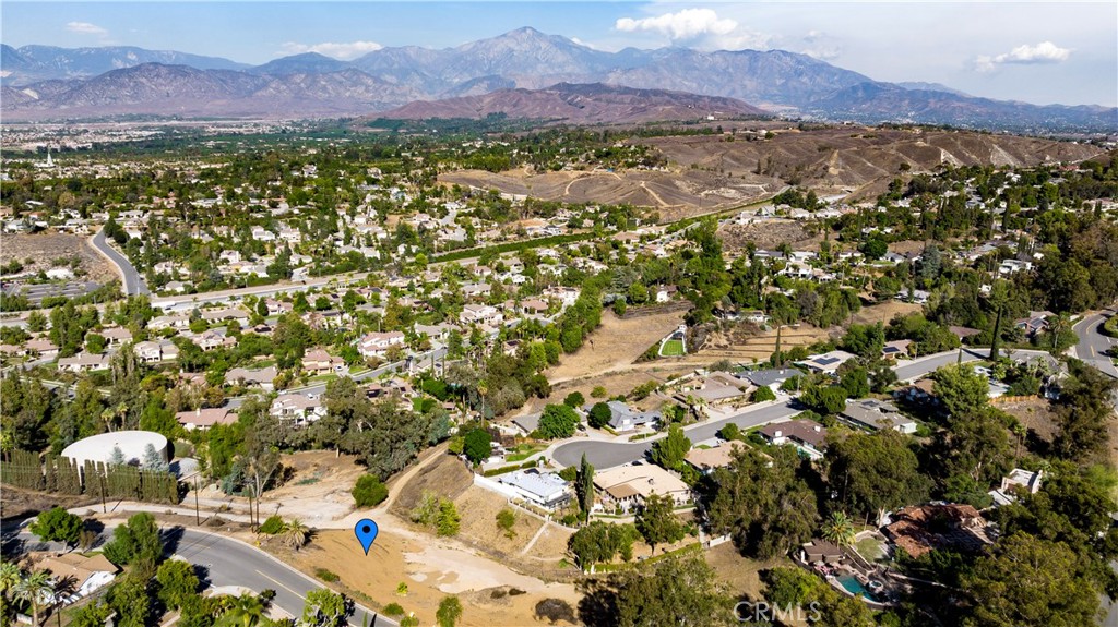 a view of a city with mountain