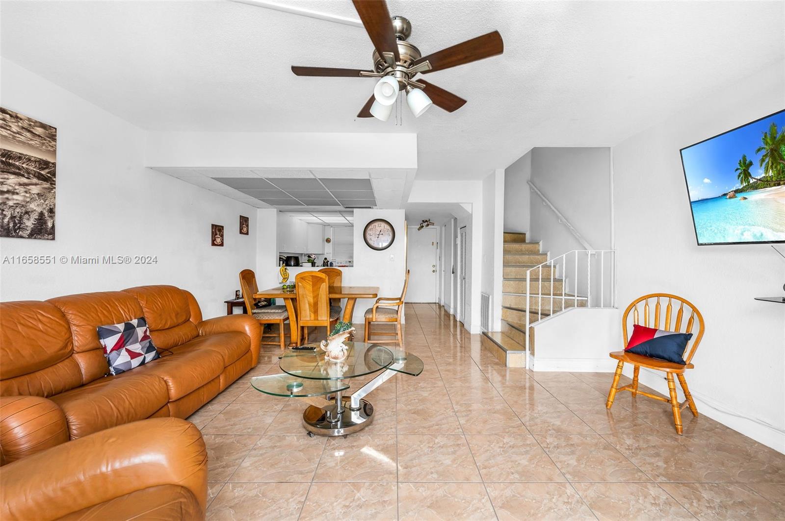 a living room with furniture