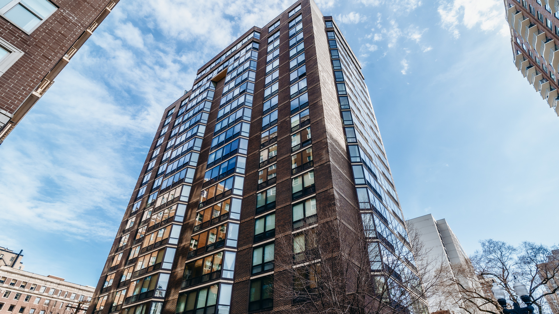 a view of a tall building